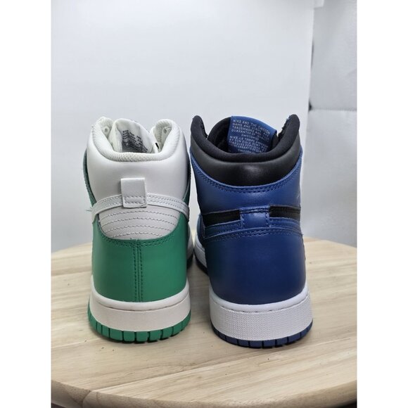 Size 7Y- Nike Air Jordan 1 Marina Blue & Nike Dunk High Stadium Green Miss-match - Picture 6 of 9